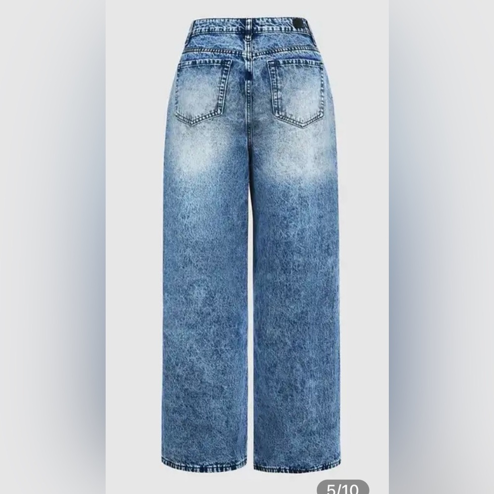 Flamingo Pocket Detail Wide Leg Low Waist Jeans Size Medium NWT - Picture 5 of 15